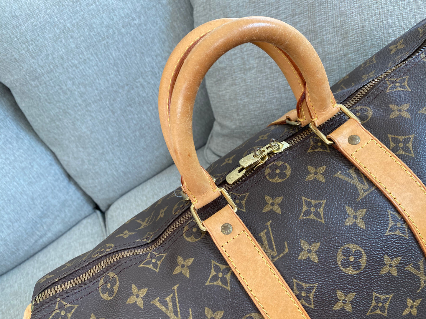 Louis Vuitton LV Keepall 45 Brown Monogram Travel Duffle Bag