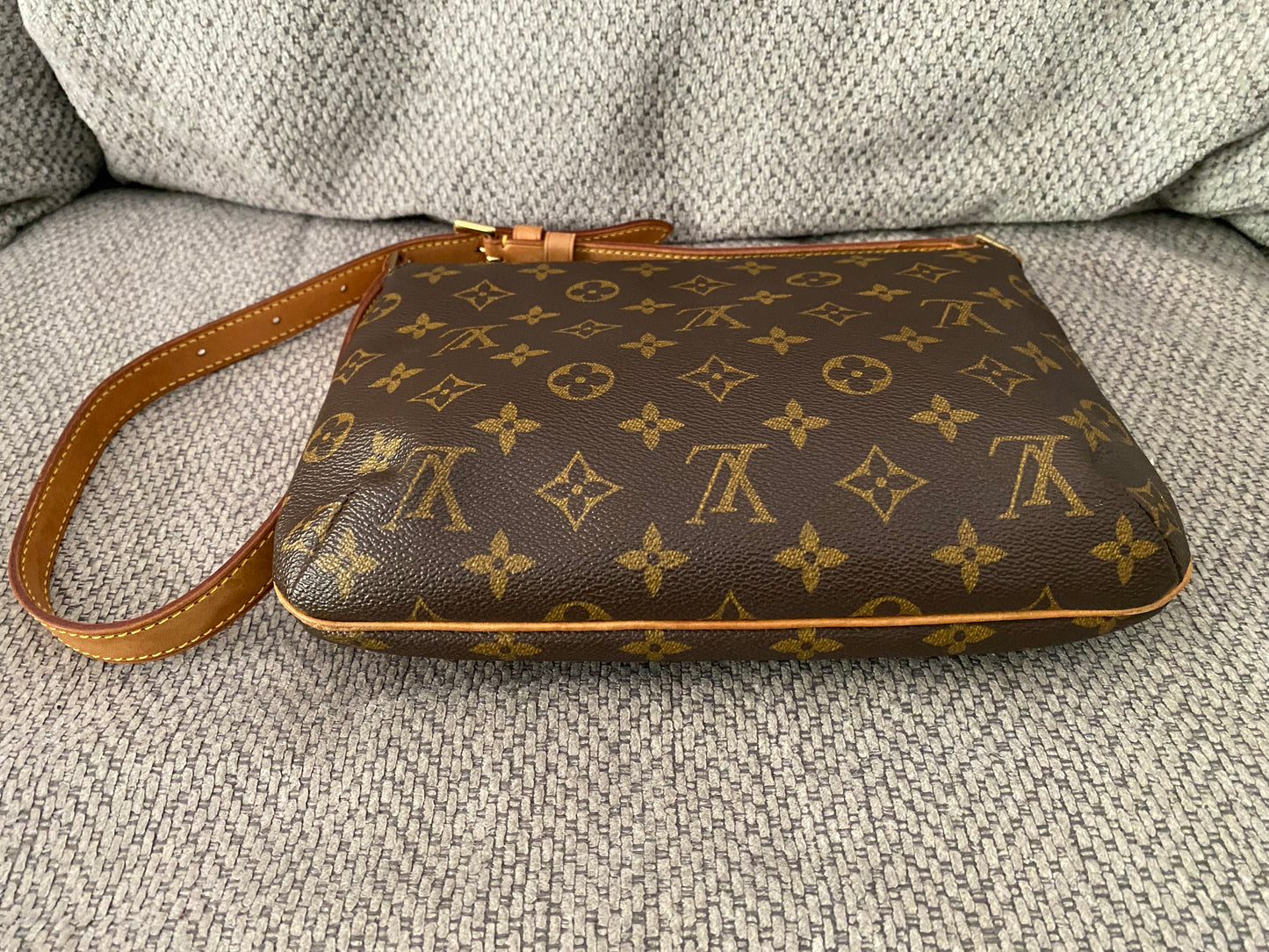 Louis Vuitton Musette Tango Short Shoulder Bag Adjustable Strap Brown Monogram