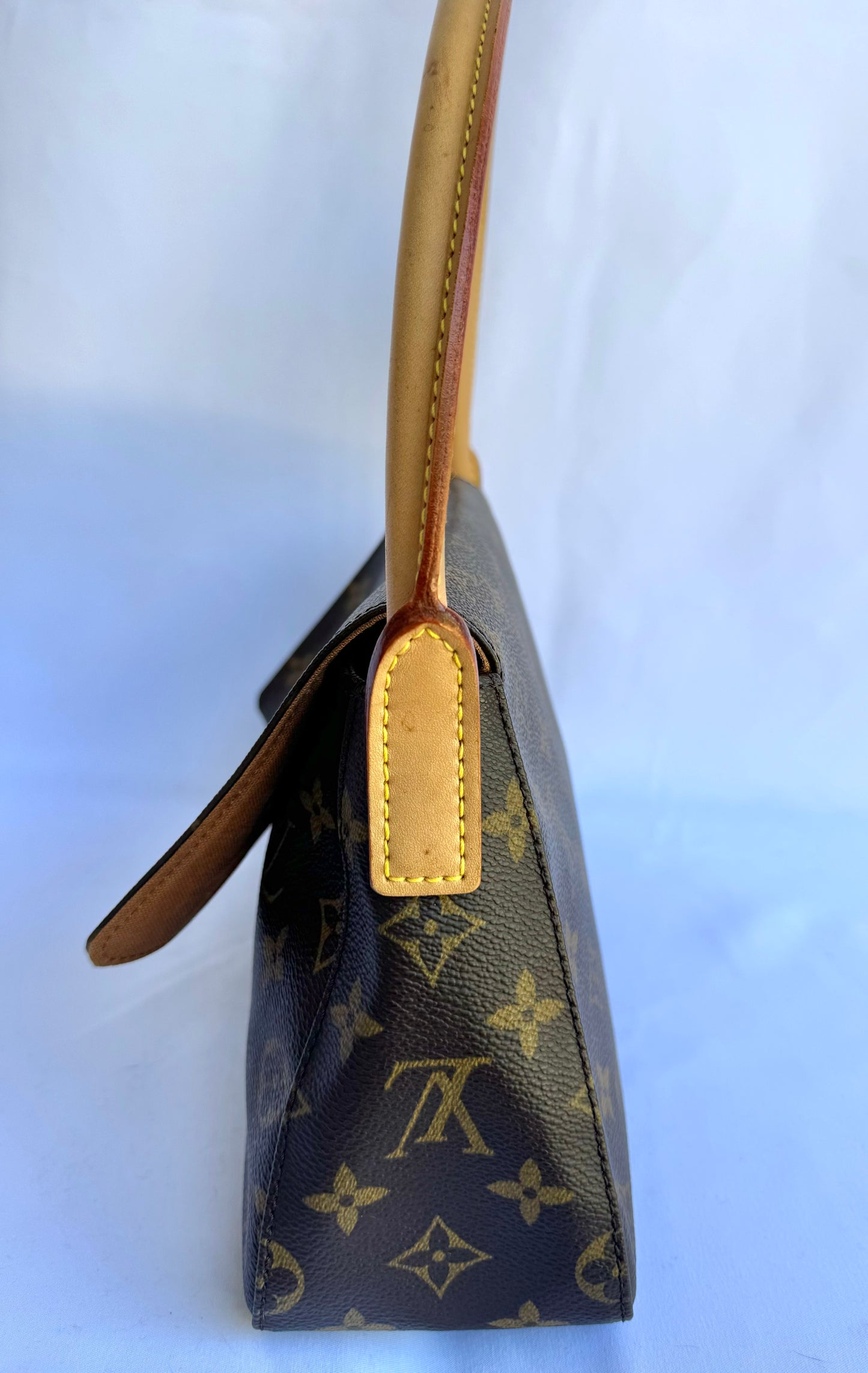 Louis Vuitton Looping Hobo Bag Mini Handbag Brown Monogram Canvas