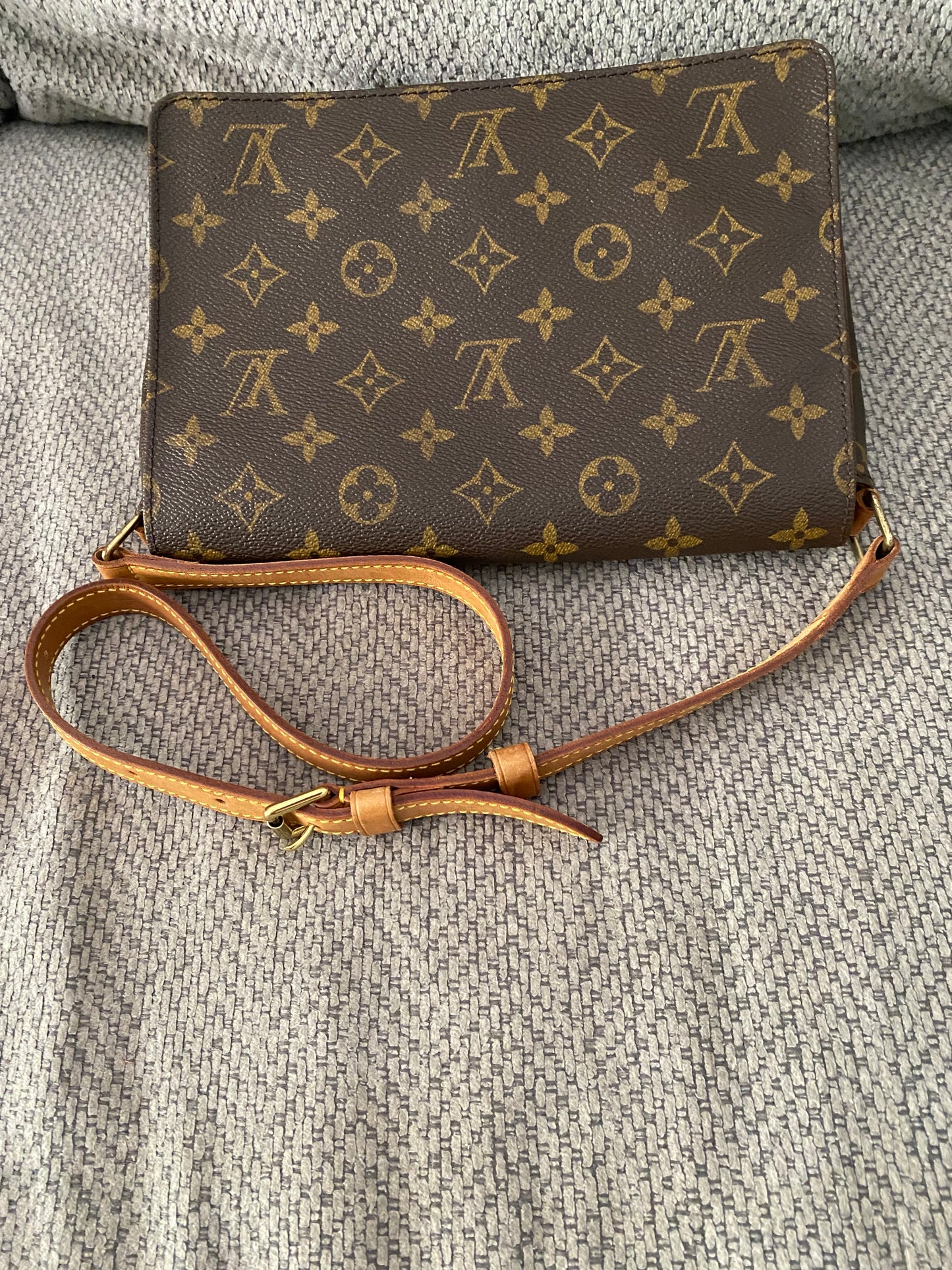 Louis Vuitton Musette Tango Short Shoulder Bag Adjustable Strap Brown Monogram