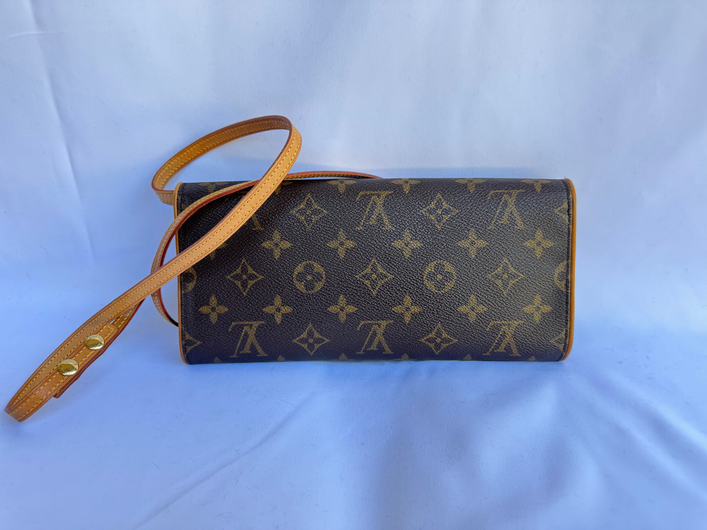 Louis Vuitton Pochette Twin GM Crossbody Bag Brown Monogram Canvas