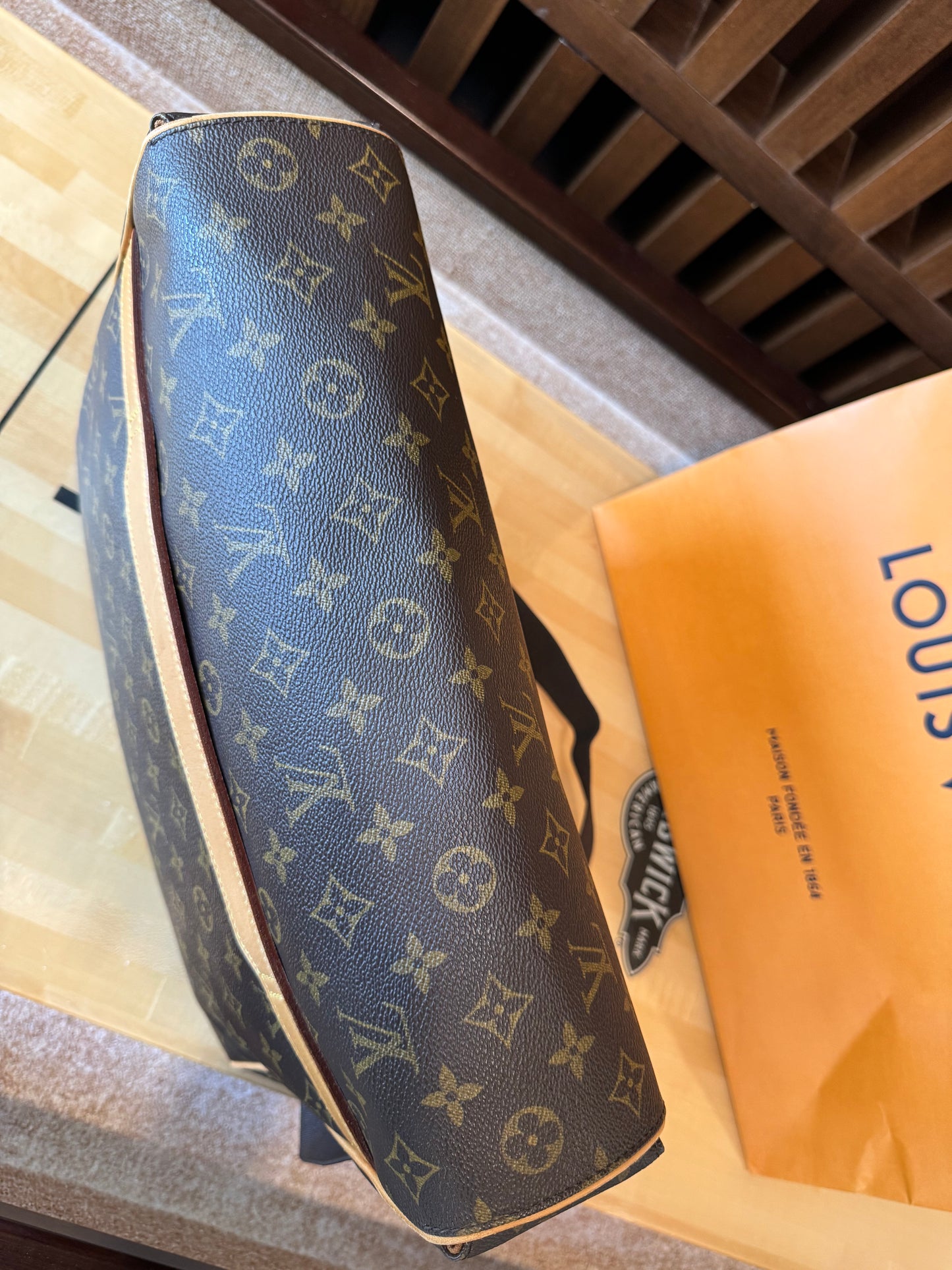Louis Vuitton Abbesses Messenger Crossbody Laptop Bag Brown Monogram