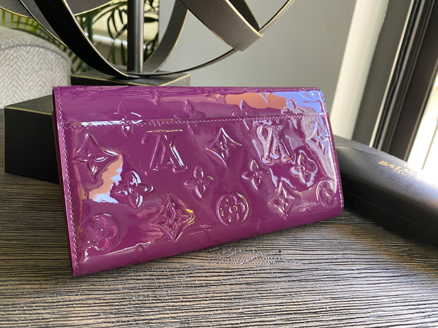 Louis Vuitton Long Wallet Portefeuille Sarah Purple Vernis