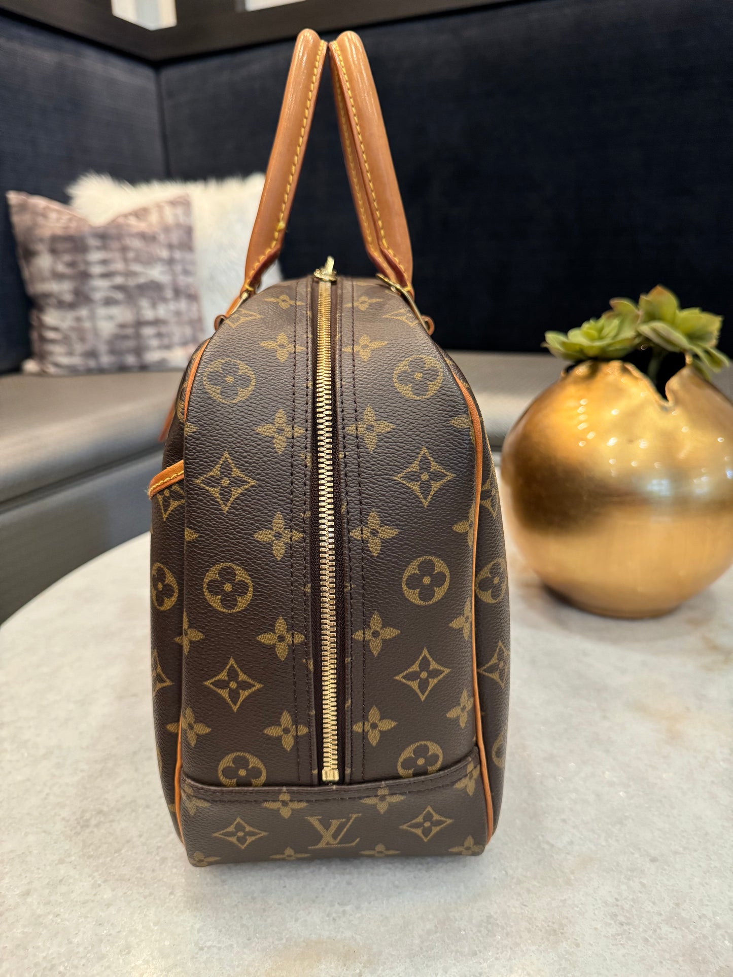 Louis Vuitton LV Hand Bag Deauville Brown Monogram