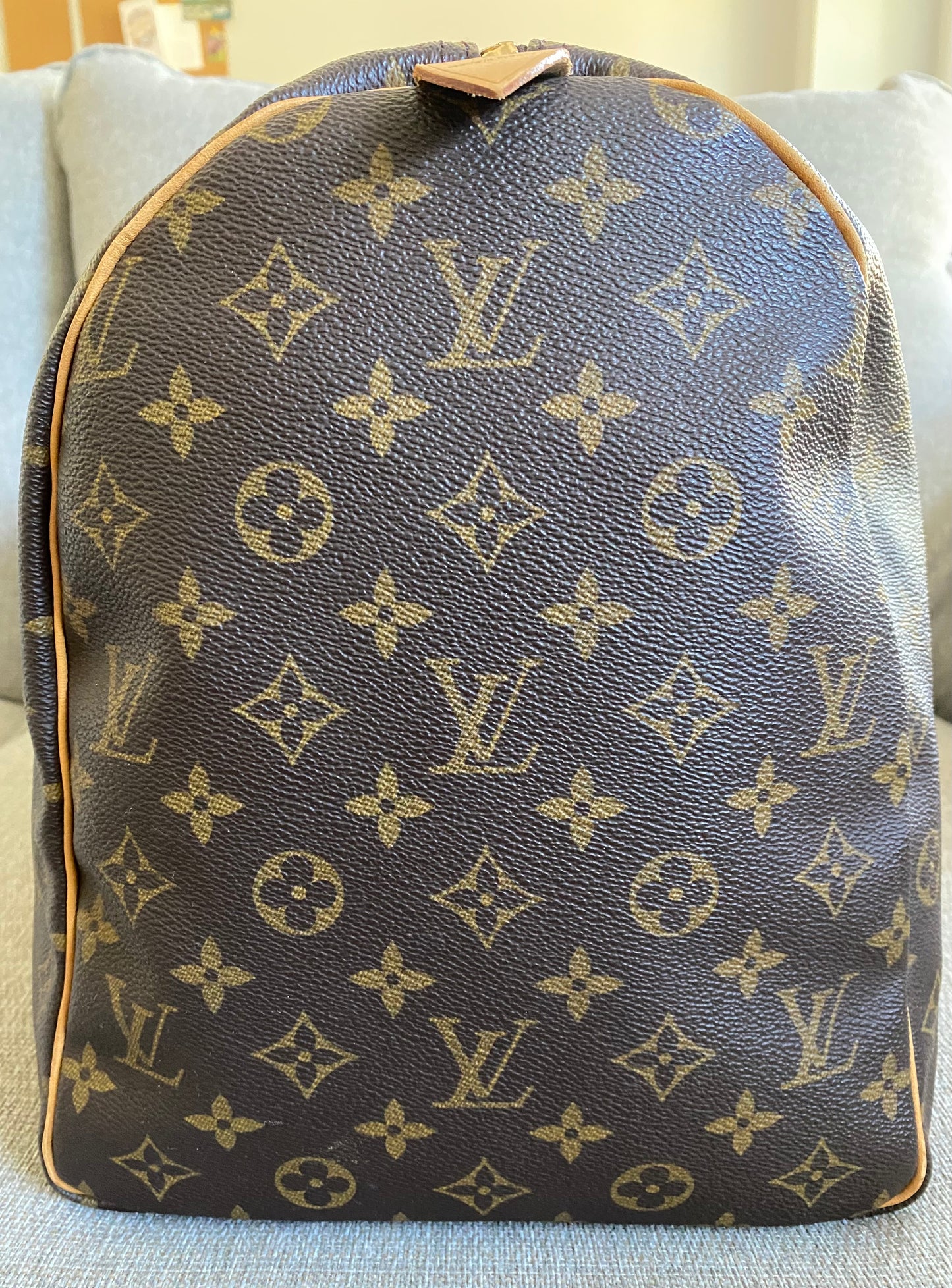 Louis Vuitton Keepall 50 Brown Canvas Duffle Travel Bag