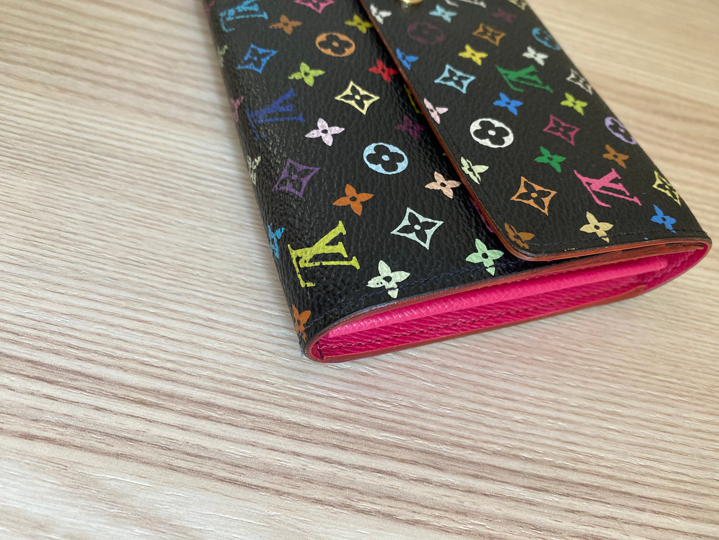 LOUIS VUITTON Monogram Multicolor Sarah Wallet Black Grenade