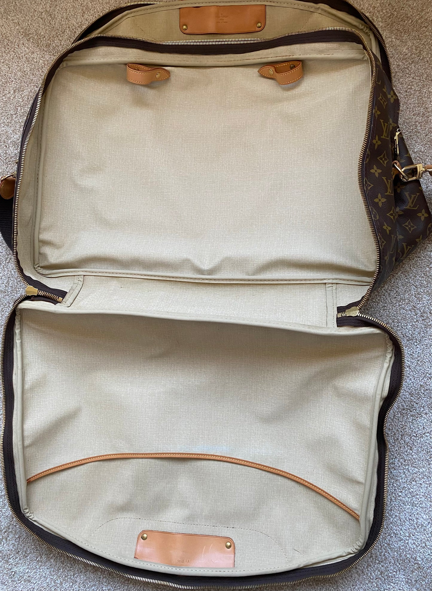 Louis Vuitton Alize 3 Poches Luggage Bag 55 Large Brown Canvas