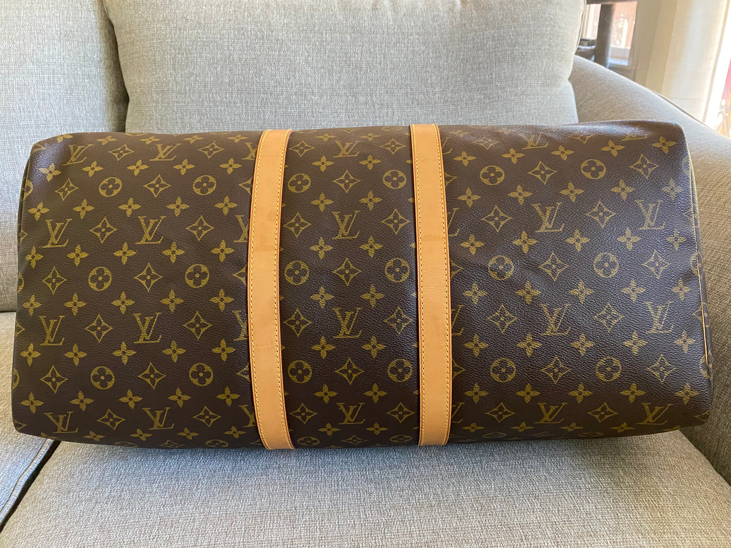 Louis Vuitton Keepall 55 Brown Monogram Canvas Duffle Travel Bag