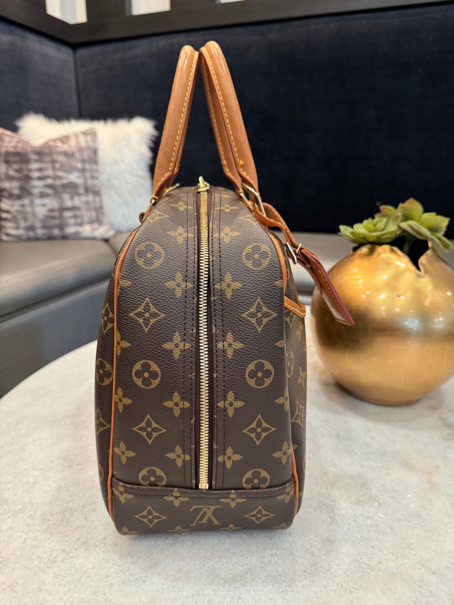 Louis Vuitton LV Hand Bag Deauville Brown Monogram