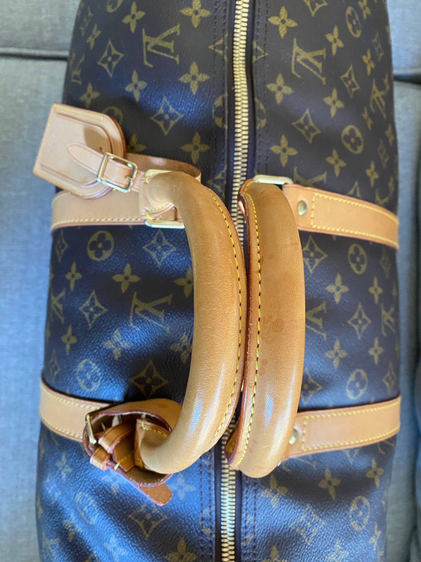 Louis Vuitton Keepall 55 Brown Monogram Canvas Duffle Travel Bag