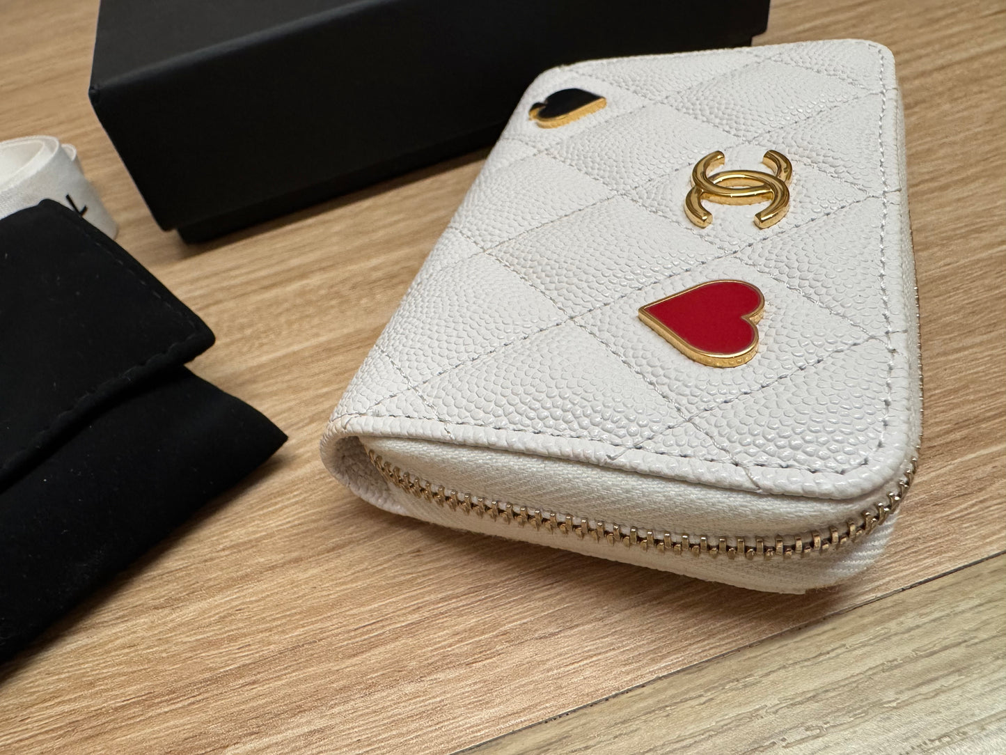 Chanel Zipped Coin Purse Casino White Caviar Limited Edition NEW