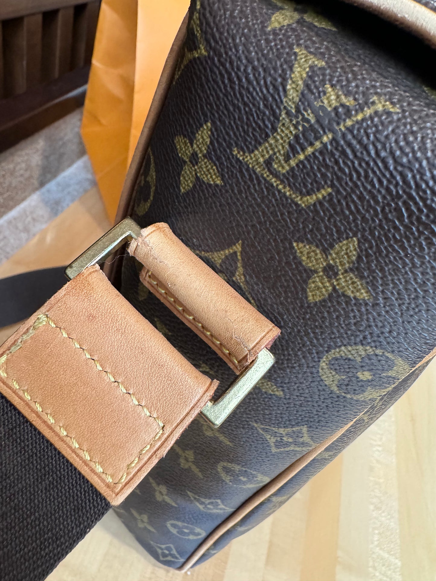Louis Vuitton Abbesses Messenger Crossbody Laptop Bag Brown Monogram