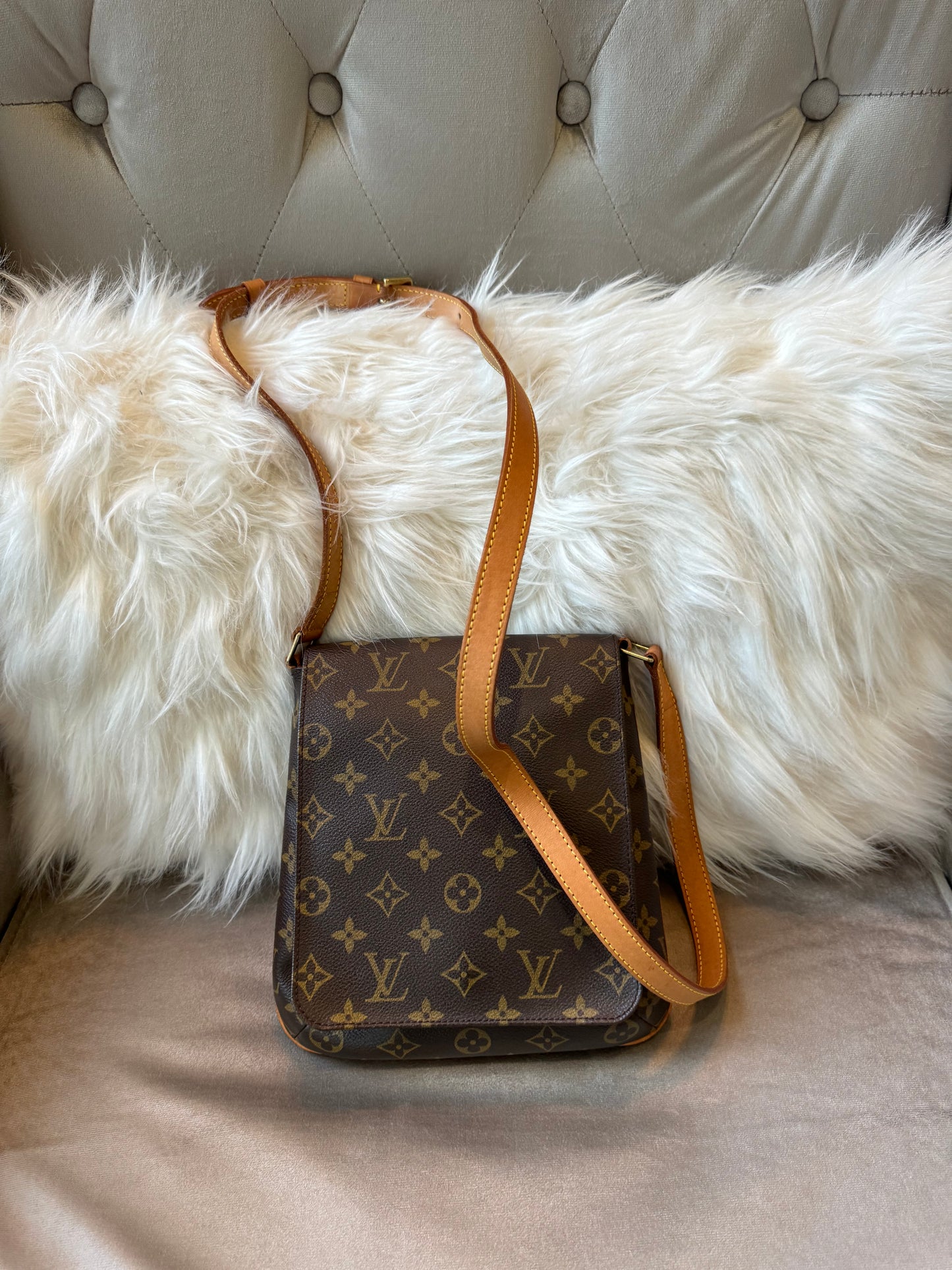Louis Vuitton Musette Salsa PM Long Crossbody Brown Monogram Canvas