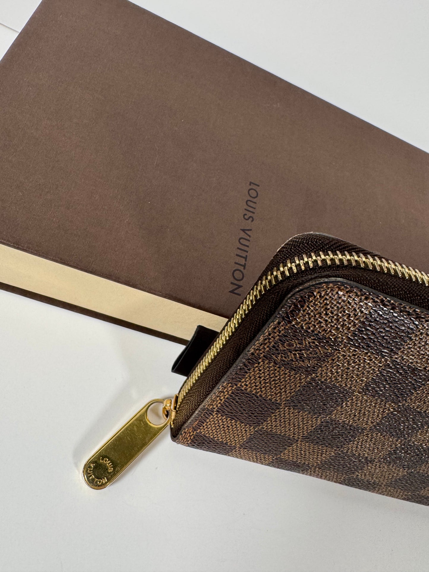 Authentic LOUIS VUITTON Damier Ebene Canvas Zippy Zip Around Long Wallet