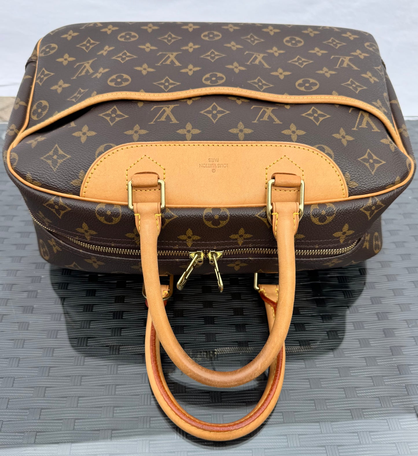Louis Vuitton Deauville Bowling Vanity Brown Monogram Canvas