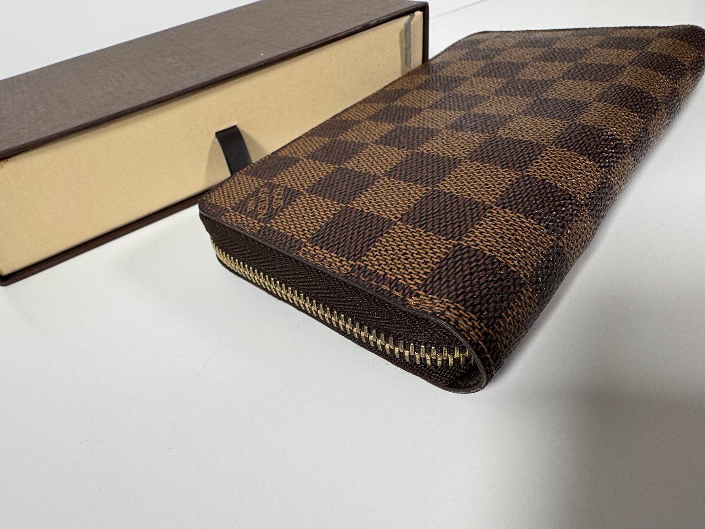 Authentic LOUIS VUITTON Damier Ebene Canvas Zippy Zip Around Long Wallet