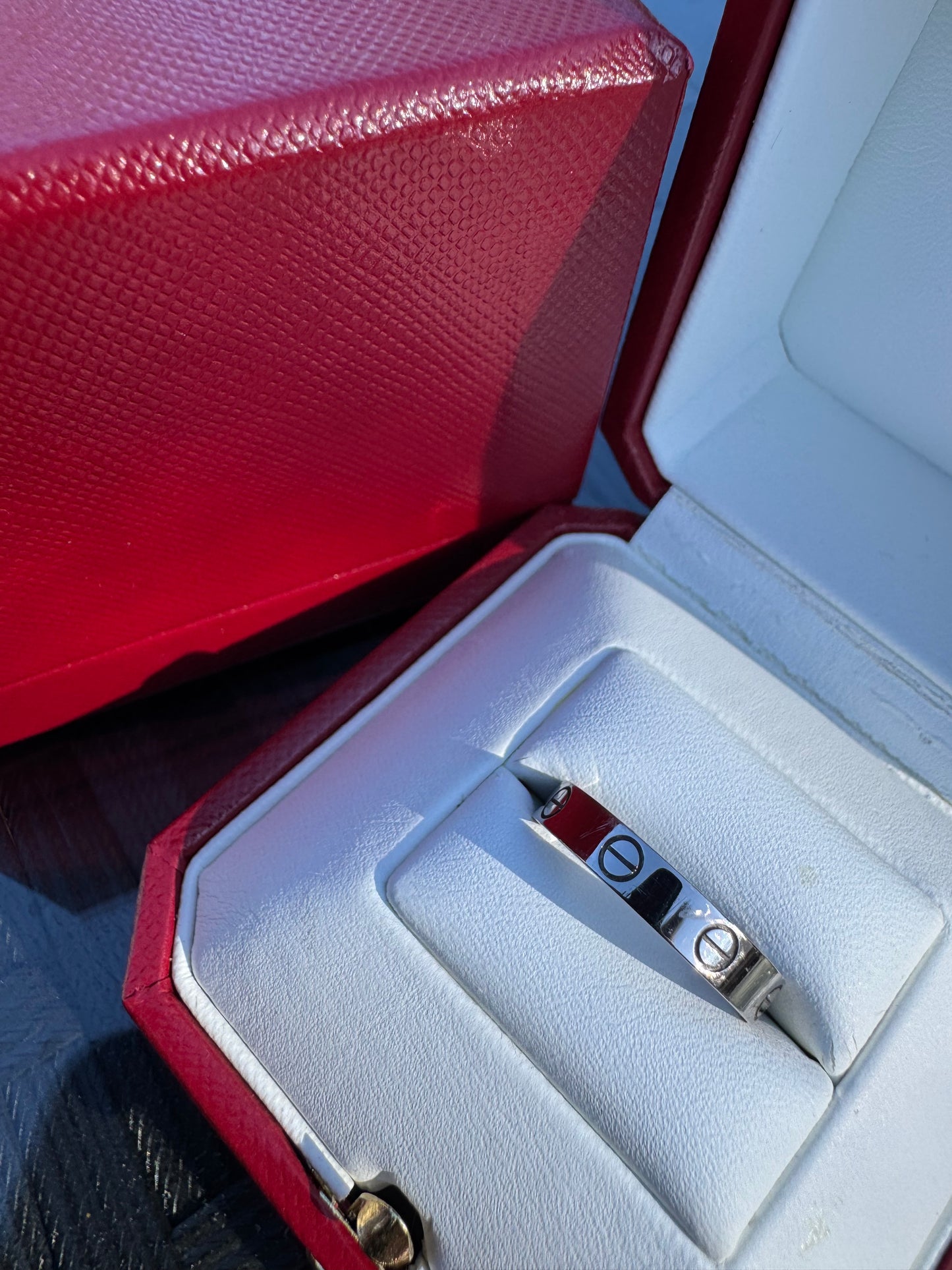 Cartier Love Band Ring 18K White Gold 3.6mm Size 55 US 7.25