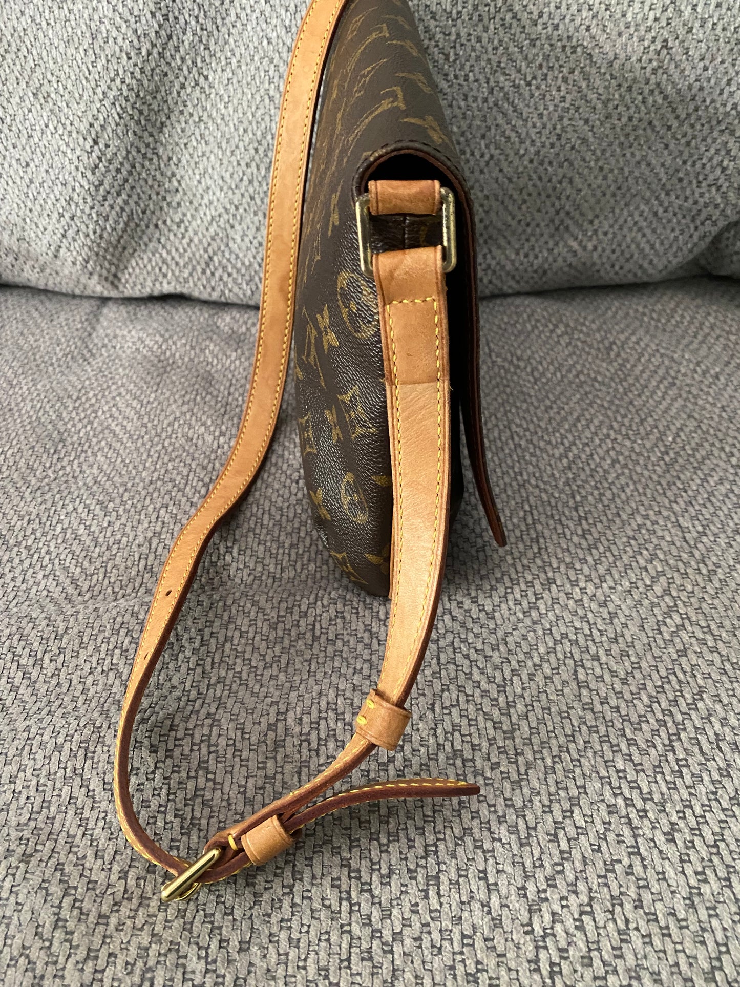 Louis Vuitton Musette Tango Short Shoulder Bag Adjustable Strap Brown Monogram