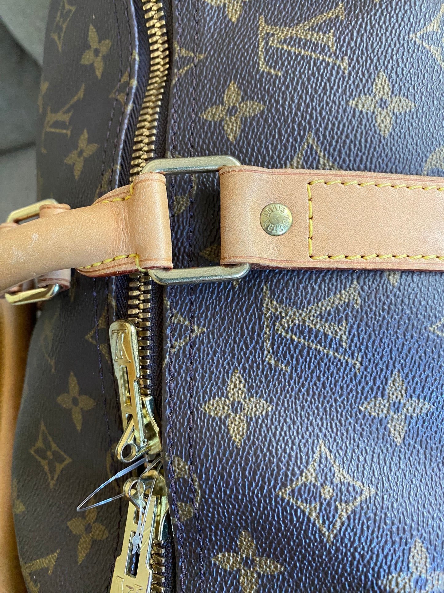 Louis Vuitton Keepall 50 Brown Canvas Duffle Travel Bag