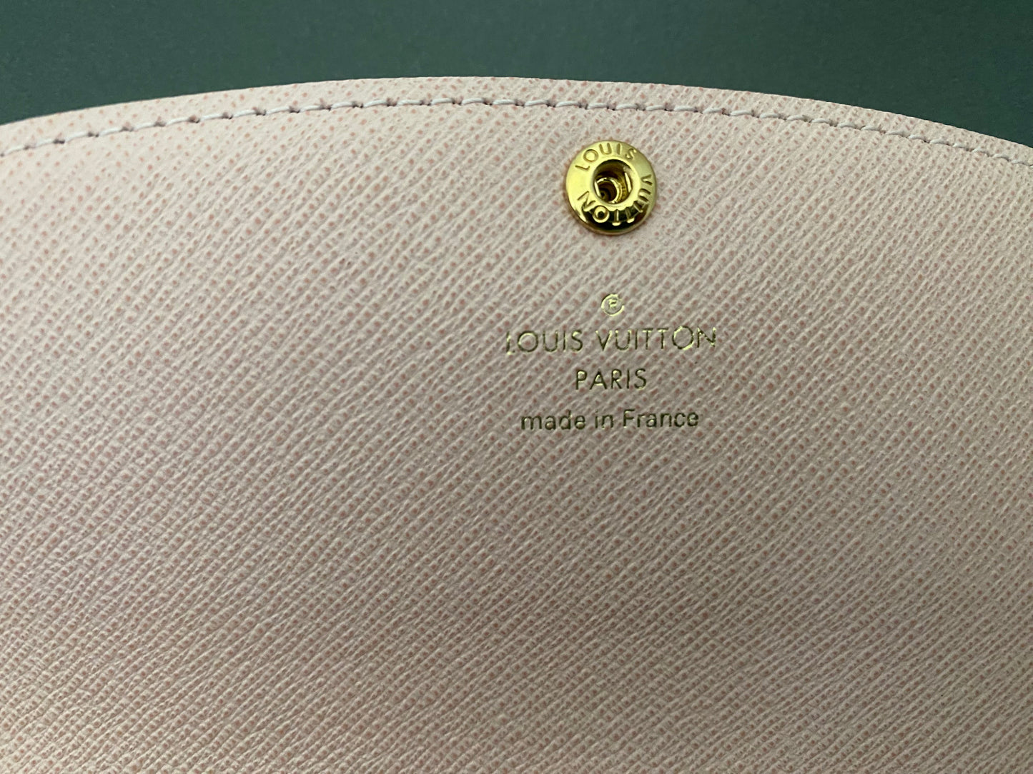 LOUIS VUITTON Emilie Wallet Pink Brown Monogram Canvas