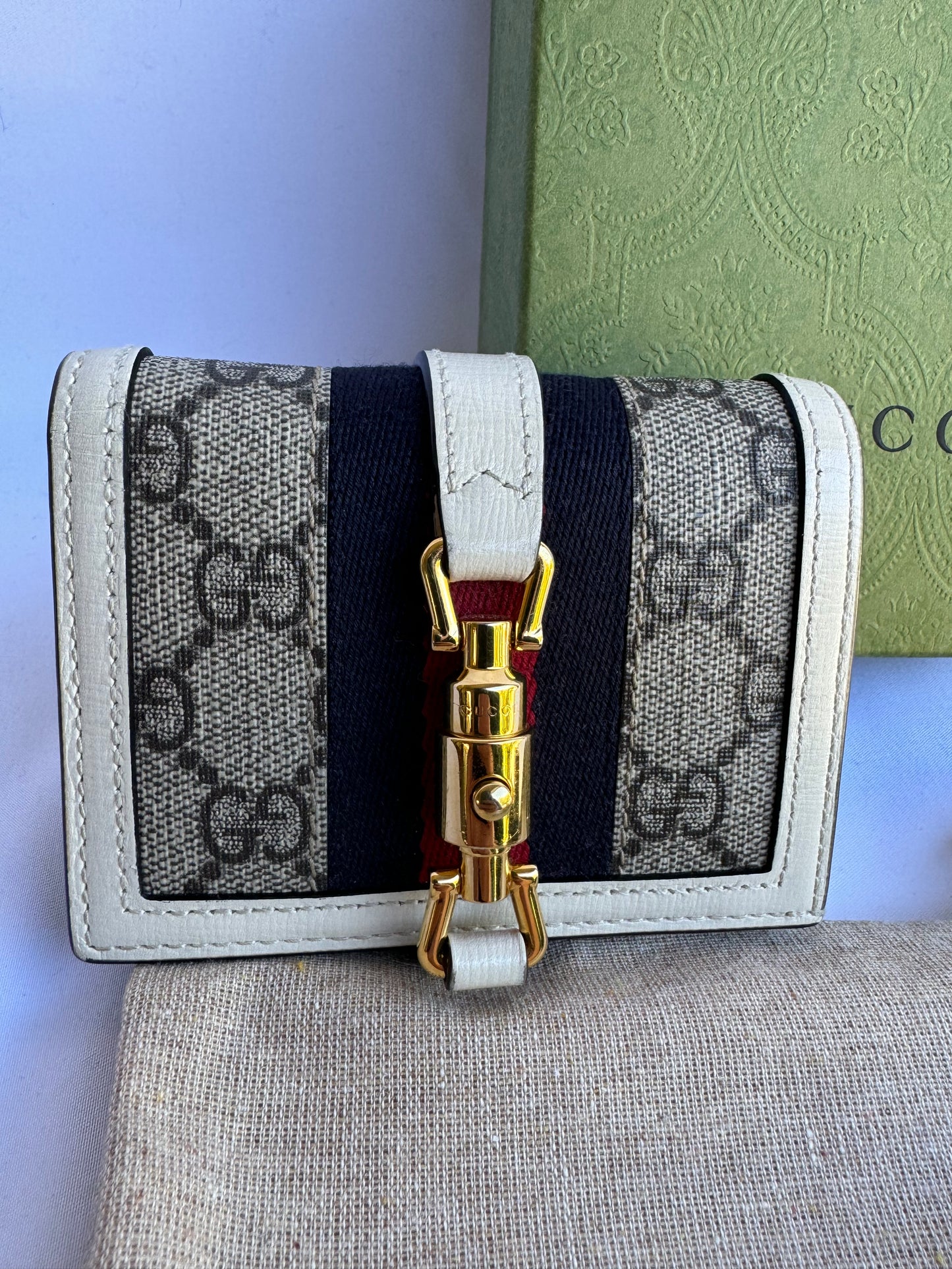 Gucci Jackie 1961 GG Card Case Bifold Wallet