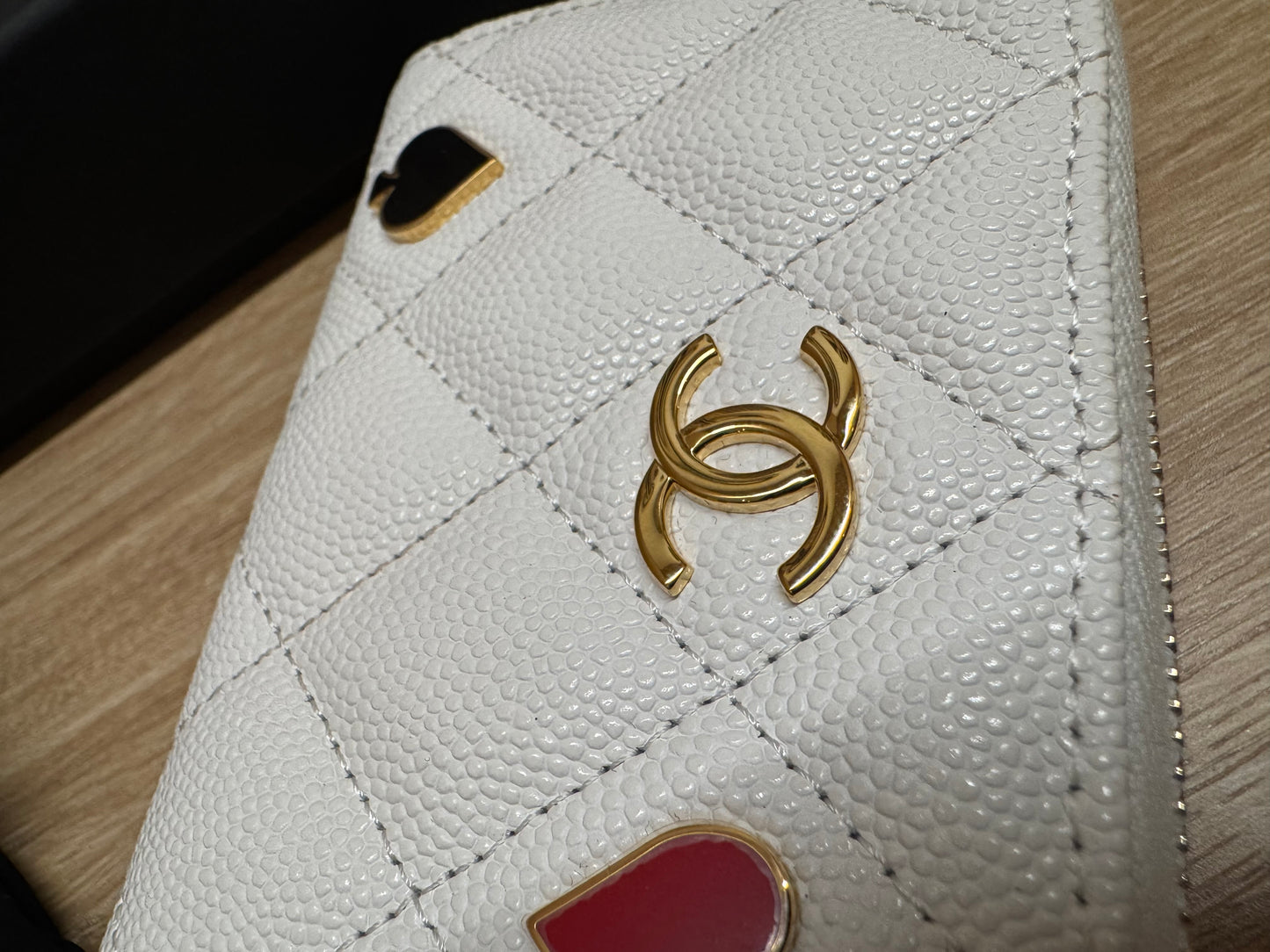 Chanel Zipped Coin Purse Casino White Caviar Limited Edition NEW