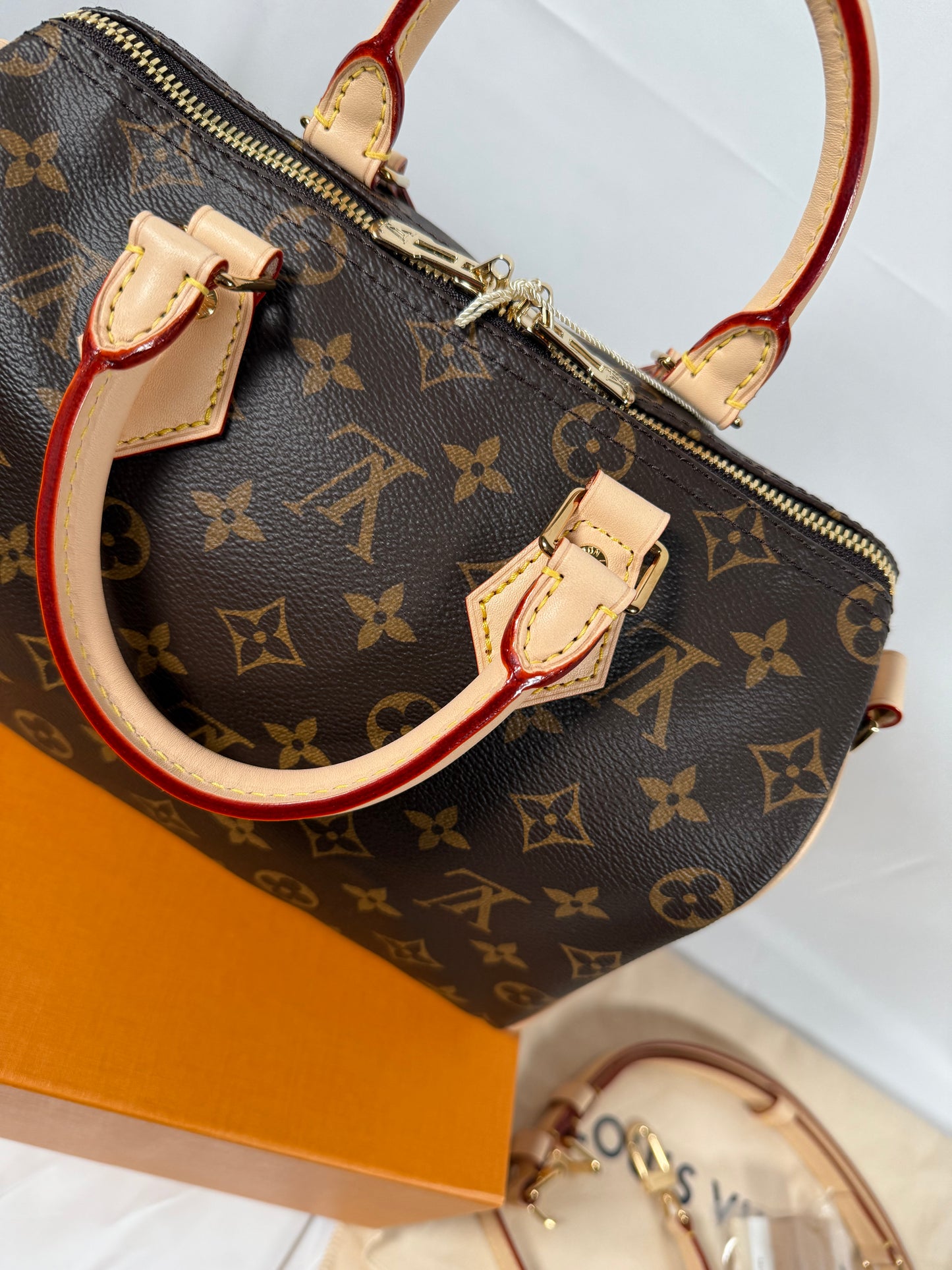 Louis Vuitton Speedy 25 Bandouliere Shoulder Bag Brown Canvas