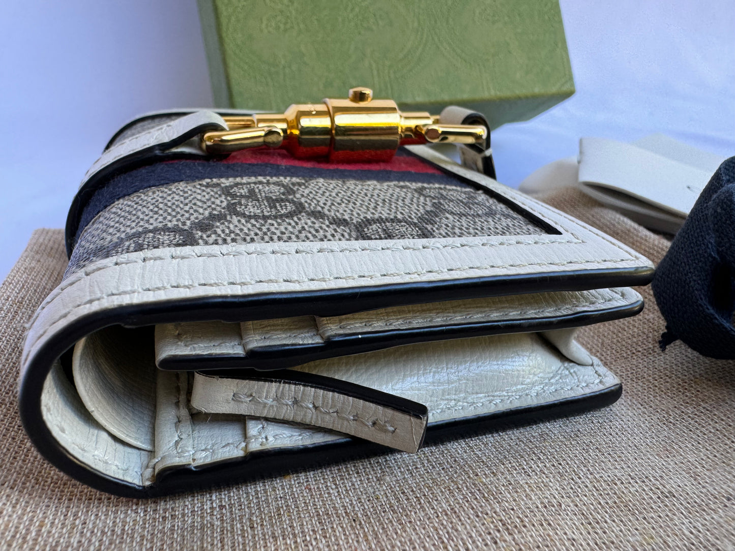 Gucci Jackie 1961 GG Card Case Bifold Wallet