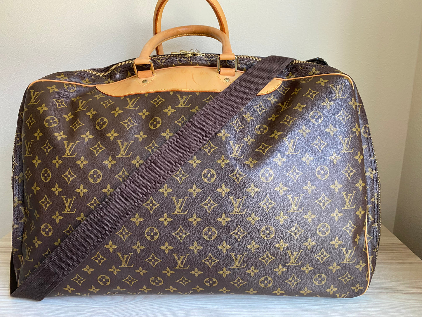 Louis Vuitton Alize 3 Poches Luggage Bag 55 Large Brown Canvas