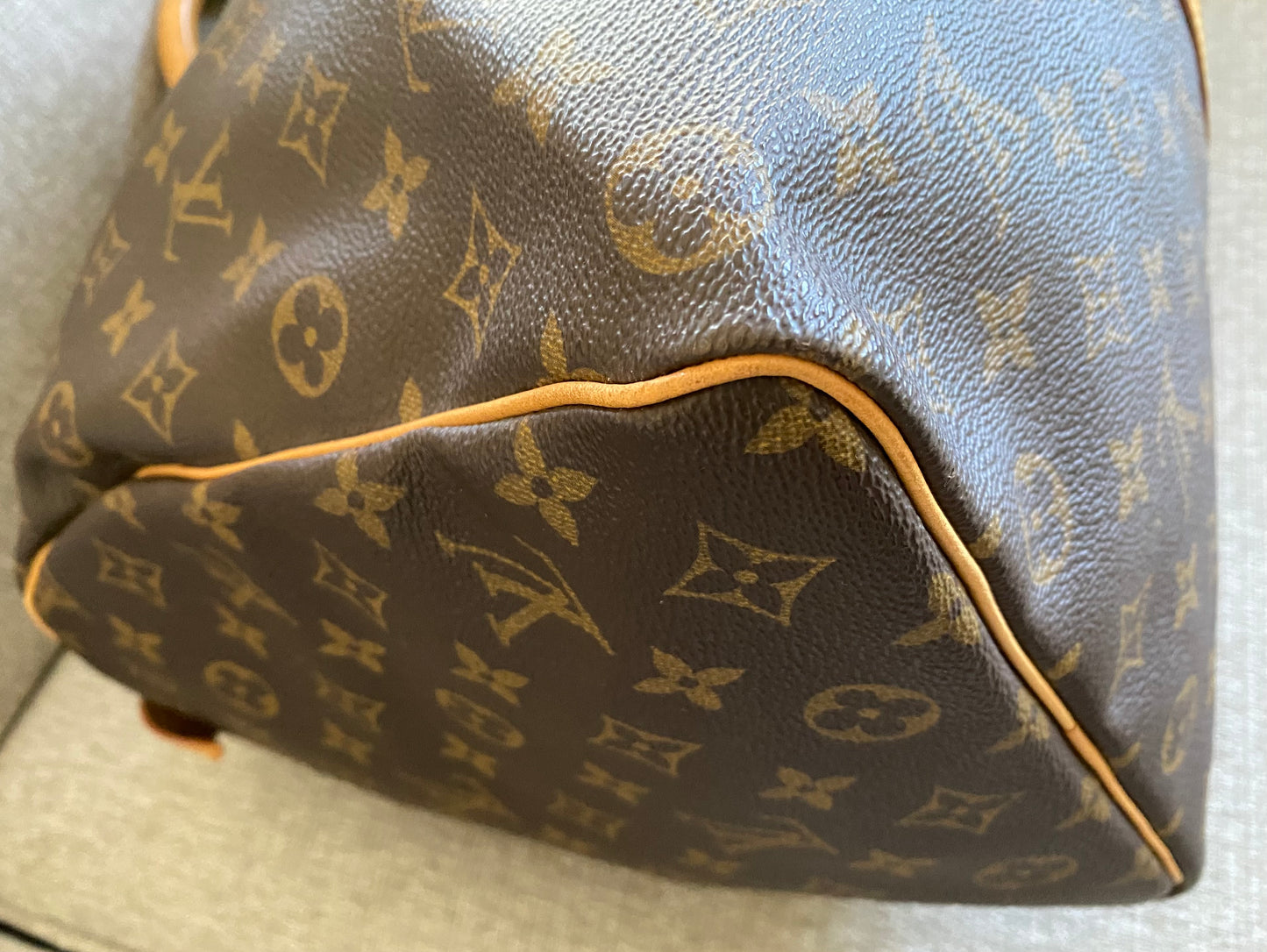 Louis Vuitton Keepall 50 Brown Canvas Duffle Travel Bag