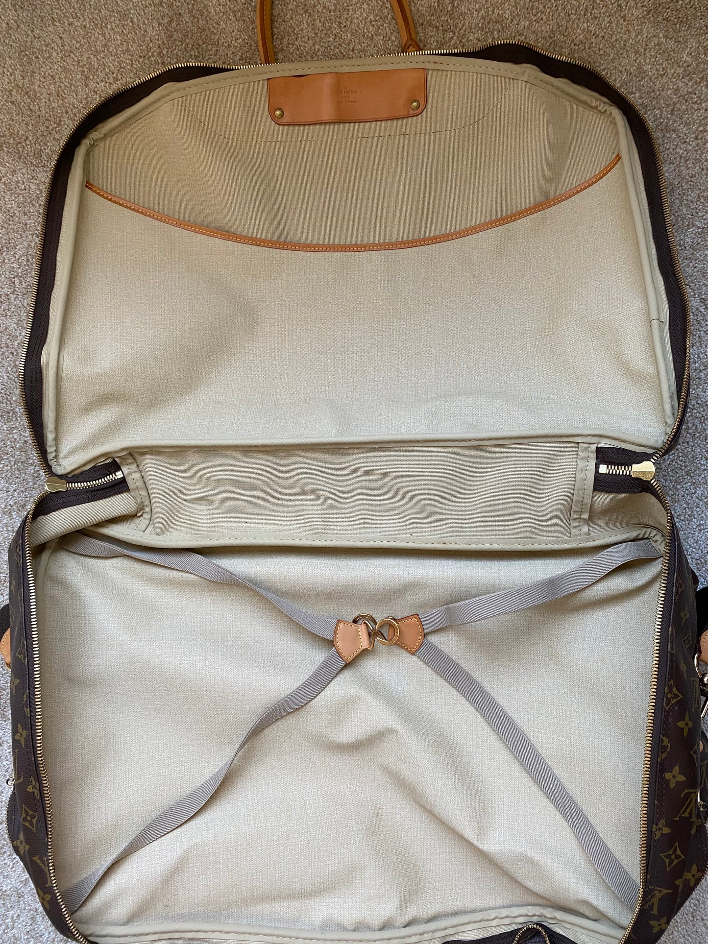 Louis Vuitton Alize 3 Poches Luggage Bag 55 Large Brown Canvas