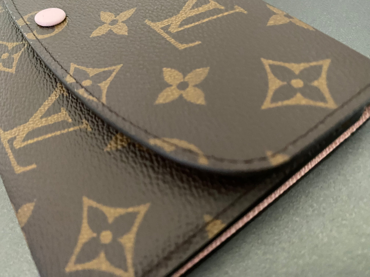 LOUIS VUITTON Emilie Wallet Pink Brown Monogram Canvas