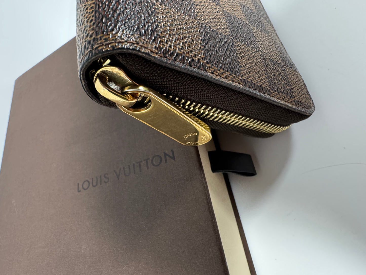Authentic LOUIS VUITTON Damier Ebene Canvas Zippy Zip Around Long Wallet