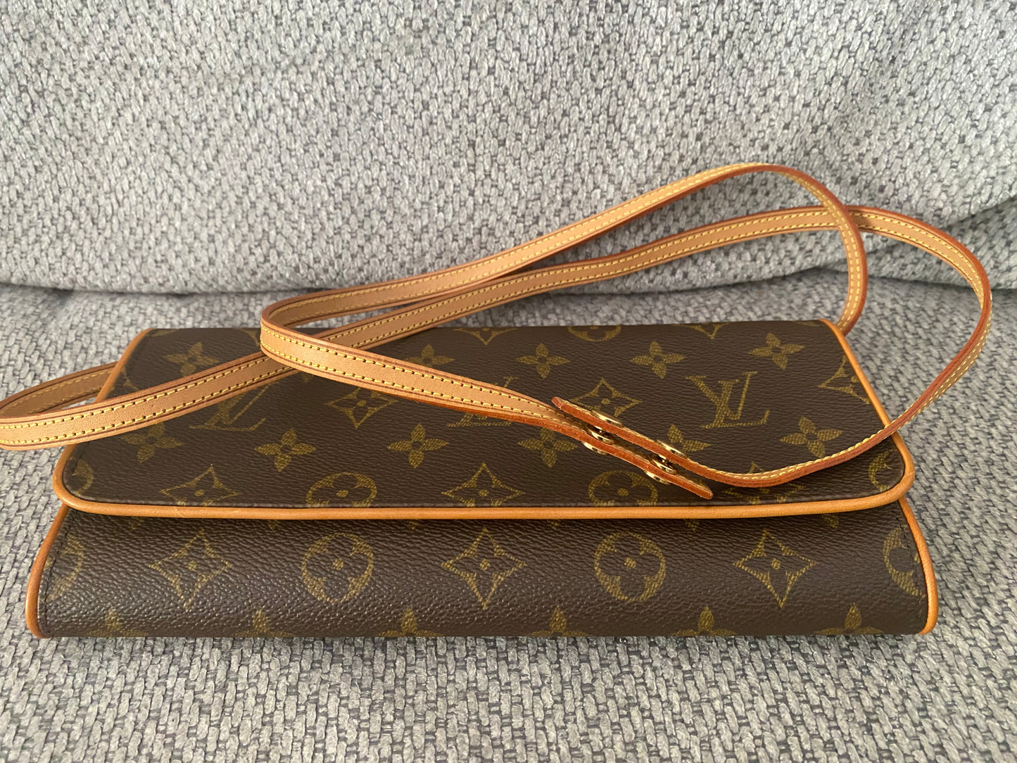 LOUIS VUITTON Pochette Twin GM 2Way Shoulder Crossbody Bag Brown Monogram Canvas