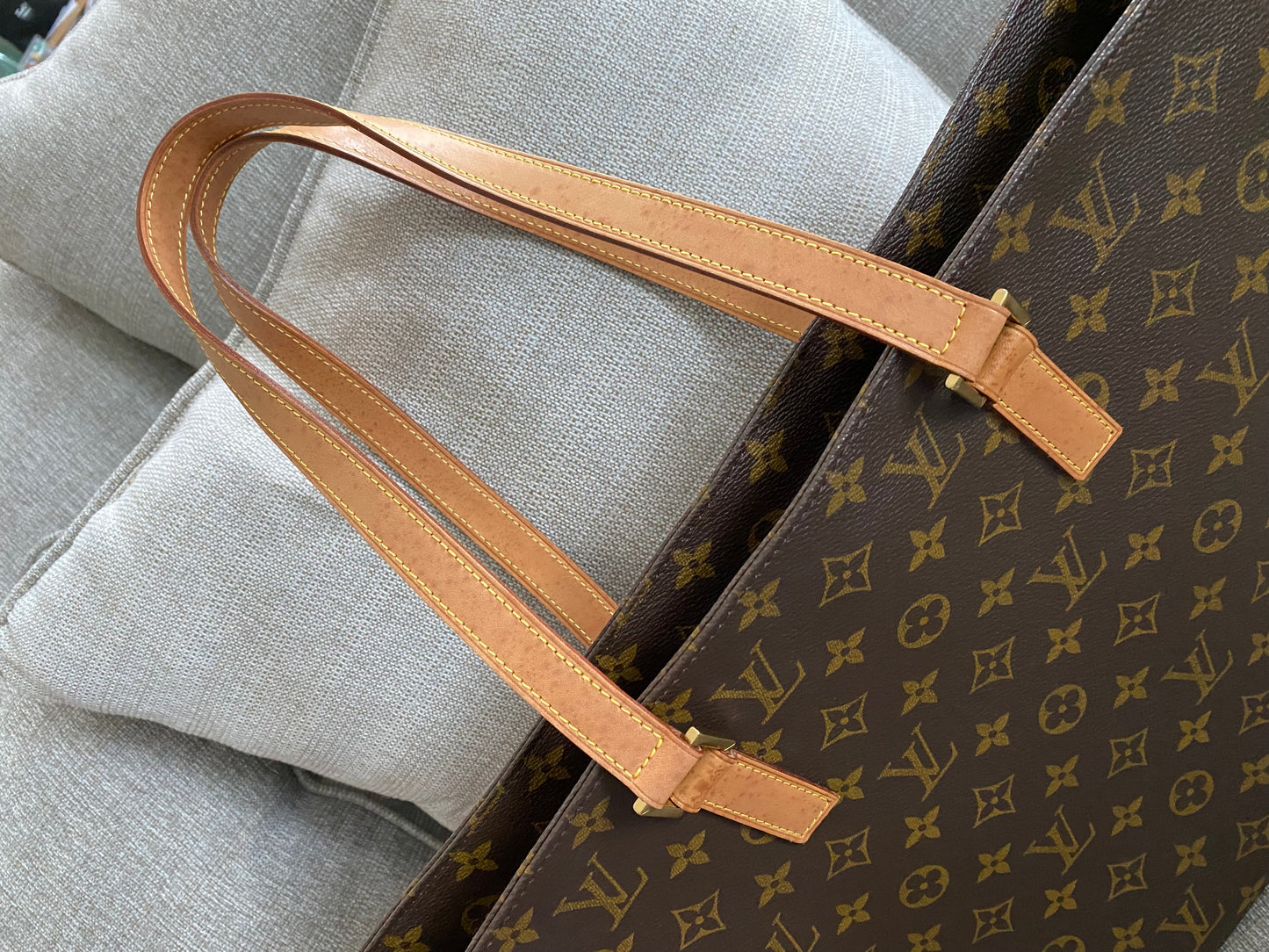 Louis Vuitton Luco Monogram Canvas Tote Handbag Brown