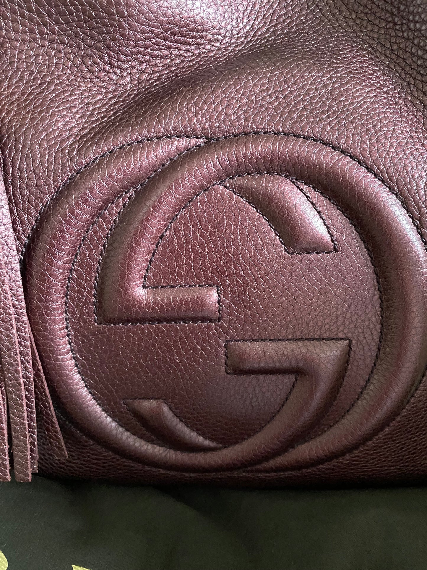 Gucci Soho Interlocking Bordeaux Leather Tote Bag