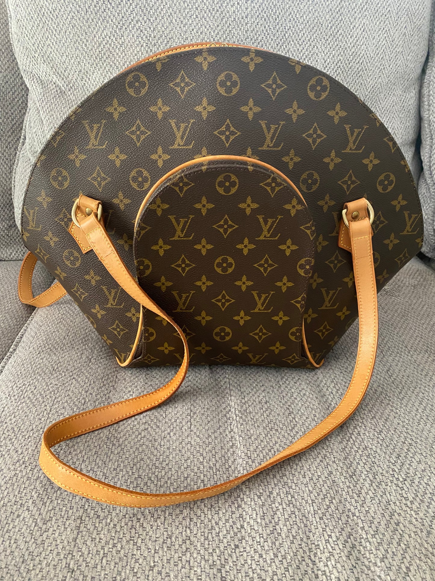 Louis Vuitton Ellipse GM Shoulder Bag Brown Canvas