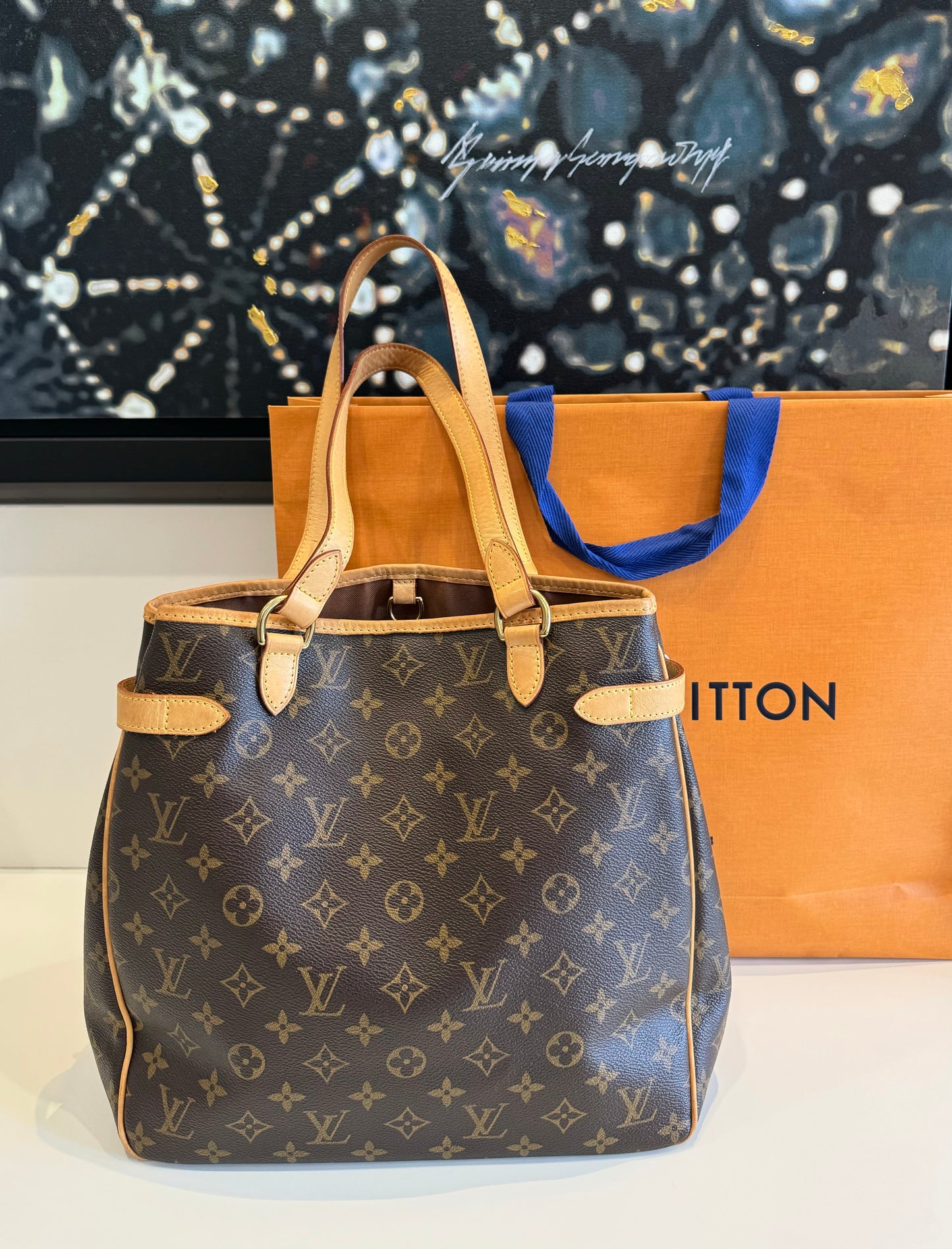 LOUIS VUITTON MONOGRAM BATIGNOLLES VERTICAL HAND TOTE BAG