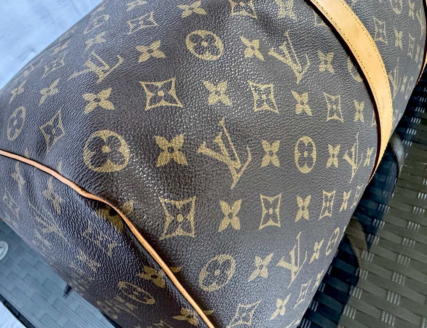 Louis Vuitton Keepall 50 Boston Duffle Travel Carry-On Bag Brown Monogram Canvas