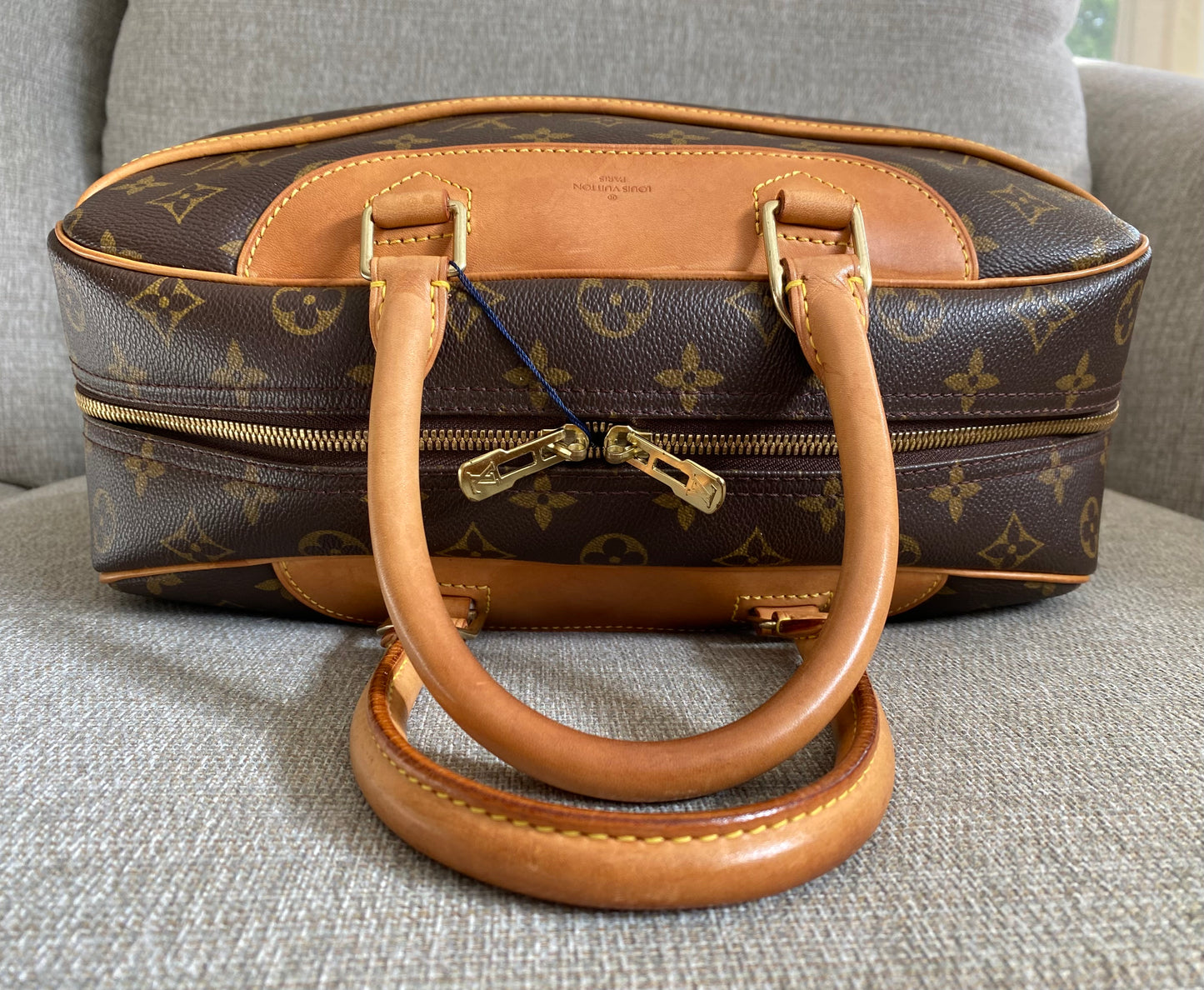 Louis Vuitton Deauville Brown Monogram Canvas Vanity Bowling Handbag