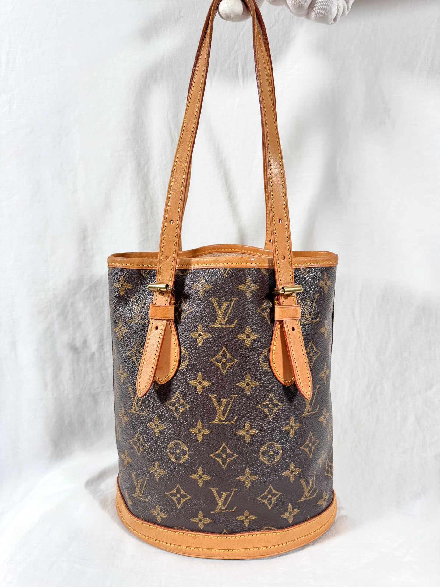 Louis Vuitton LV Monogram Canvas Bucket PM Handbag Tote Bag Purse - VERY GOOD