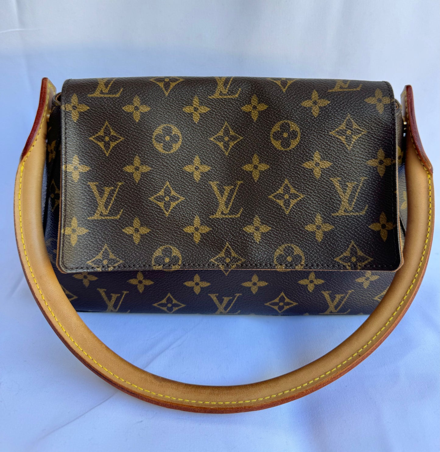 Louis Vuitton Looping Hobo Bag Mini Handbag Brown Monogram Canvas