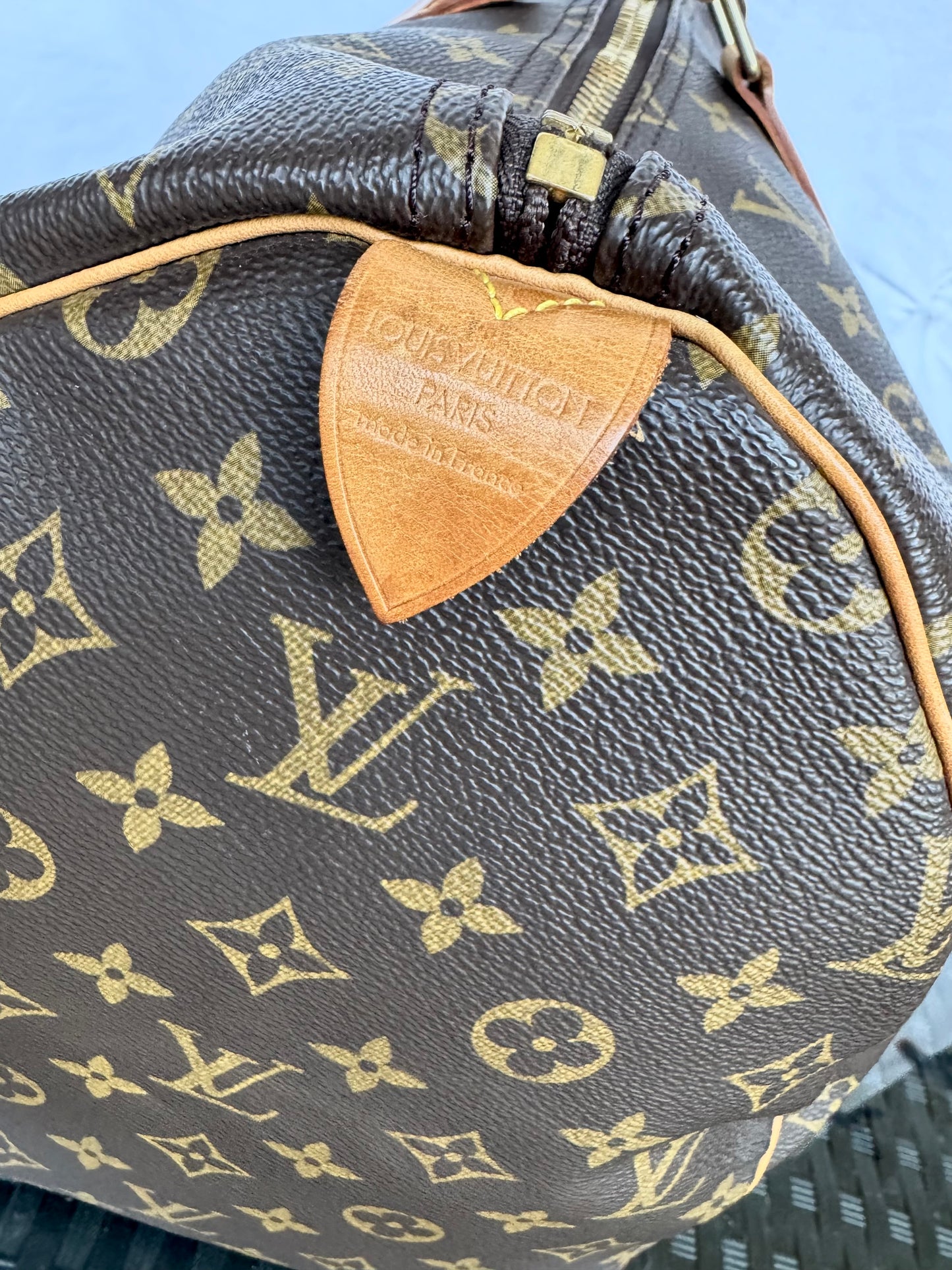 Louis Vuitton Keepall 50 Boston Duffle Travel Carry-On Bag Brown Monogram Canvas