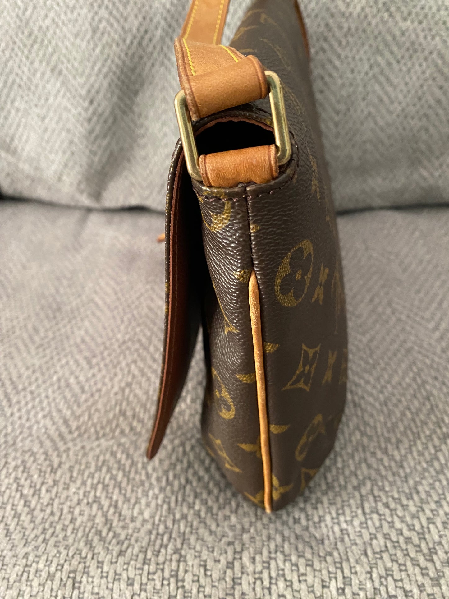 Louis Vuitton Musette Tango Short Shoulder Bag Adjustable Strap Brown Monogram