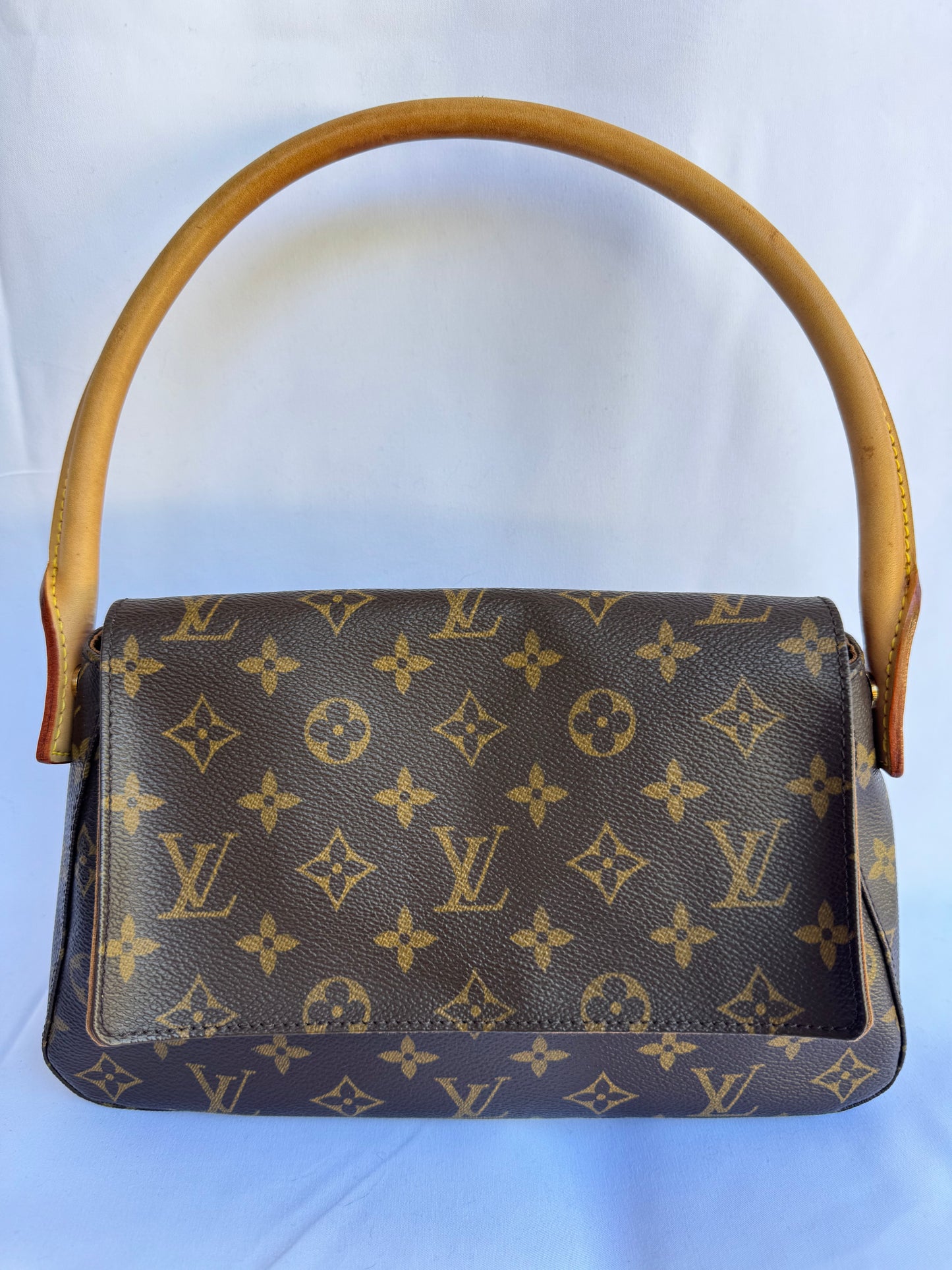 Louis Vuitton Looping Hobo Bag Mini Handbag Brown Monogram Canvas