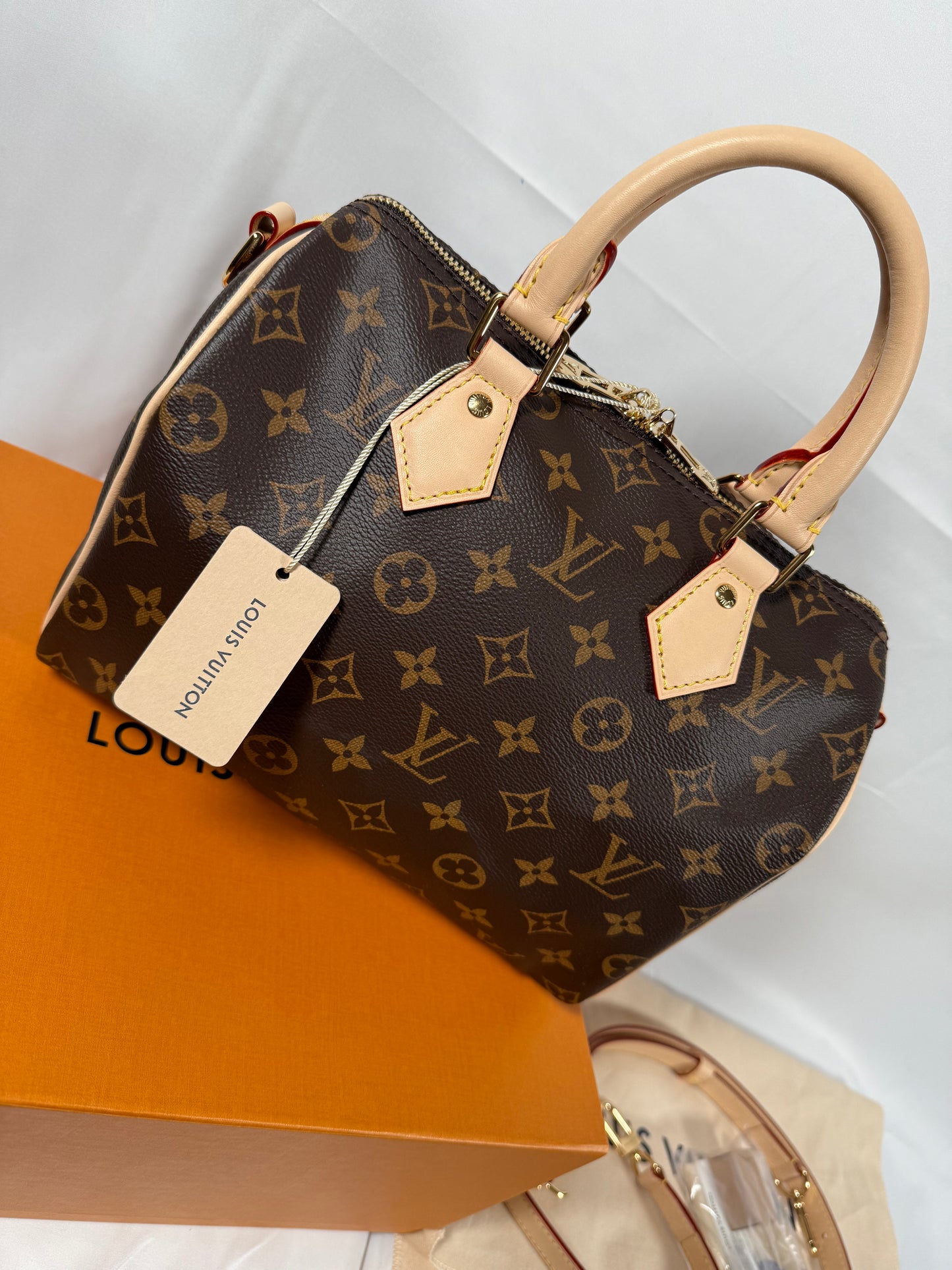 Louis Vuitton Speedy 25 Bandouliere Shoulder Bag Brown Canvas