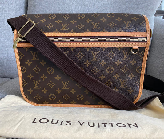 Louis Vuitton Bosphore GM Crossbody Messenger Bag Brown Monogram fits Apple 13” Laptop