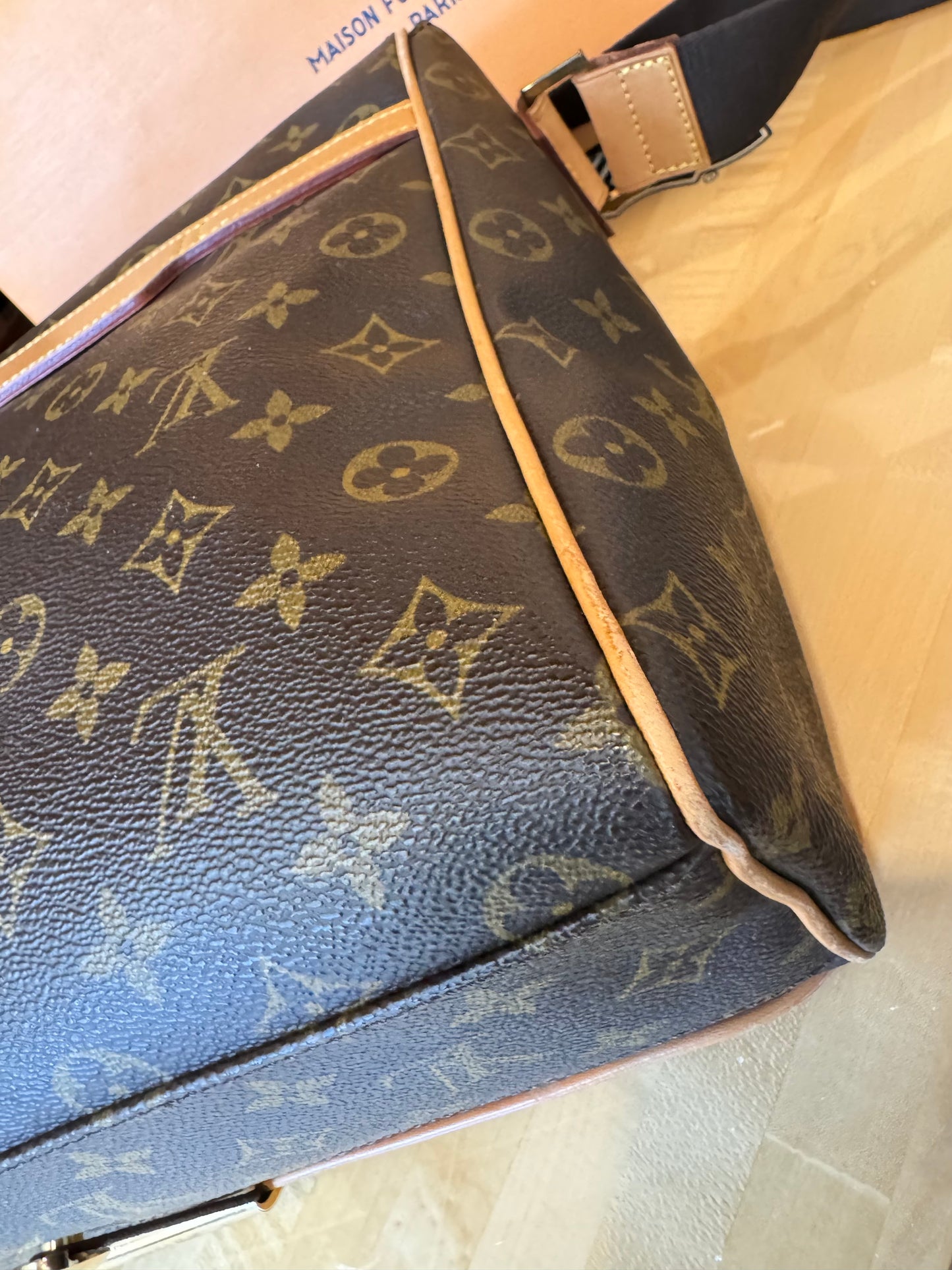 Louis Vuitton Abbesses Messenger Crossbody Laptop Bag Brown Monogram