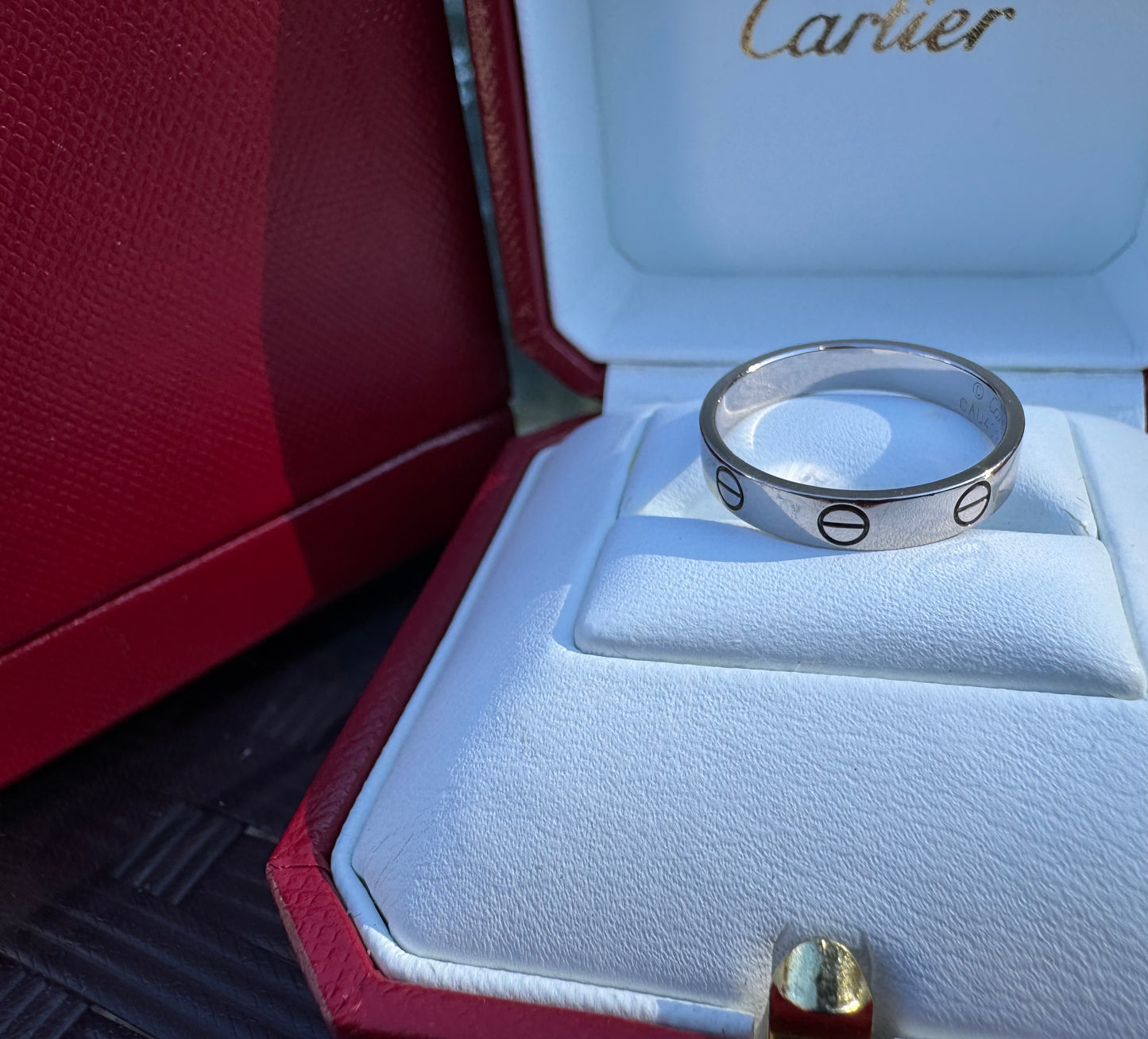 Cartier Love Band Ring 18K White Gold 3.6mm Size 55 US 7.25