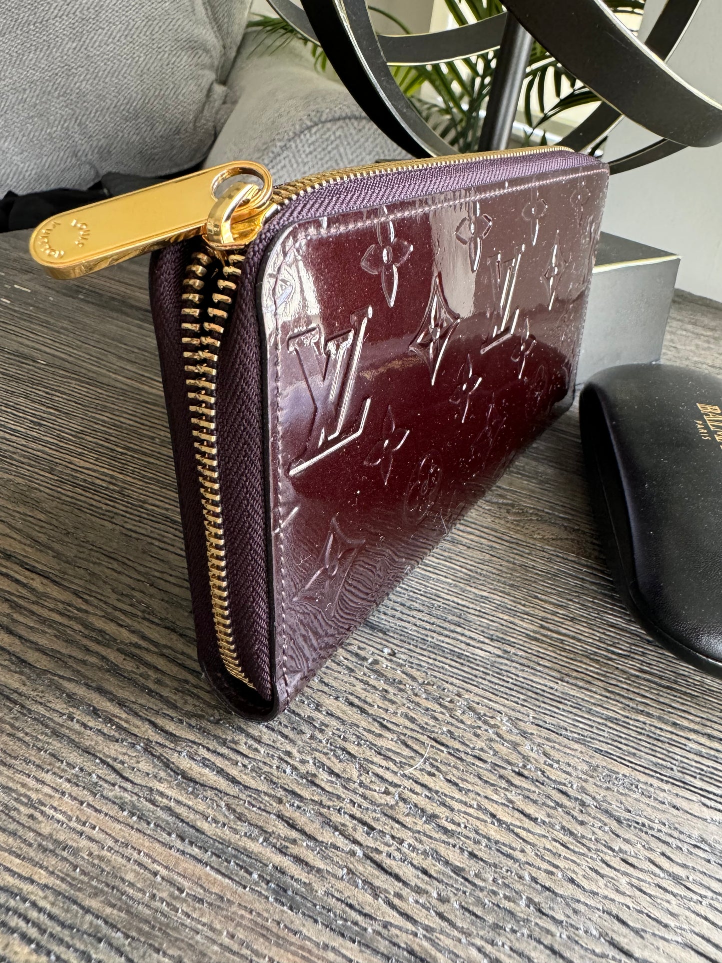 Louis Vuitton LV Monogram Burgundy Vernis Patent Leather Zippy Long Wallet 2019
